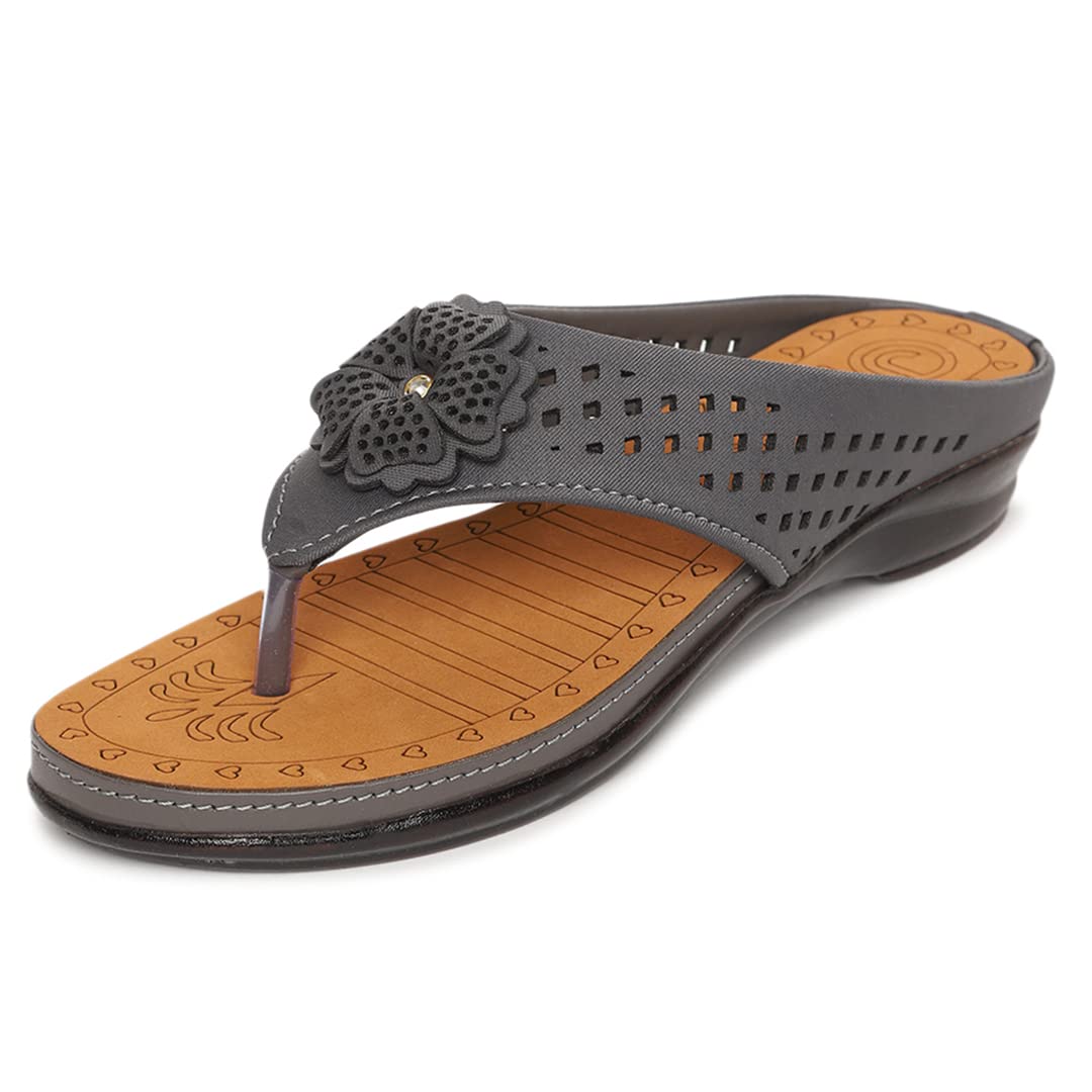 Ortho Joy WomenS Doctor Orthopedic Soft Slippers - Grey