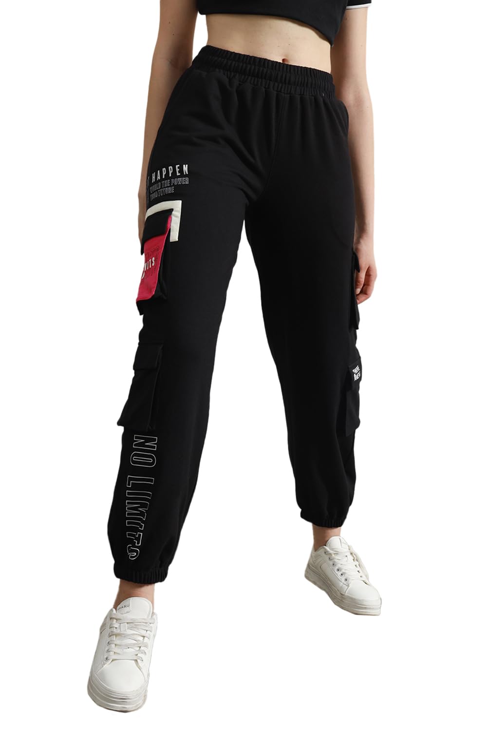 Hubberholme Women Black Smart Casual Summer Cotton Regular Fit Solid Trousers_23