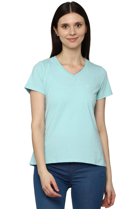Allen Solly Women Printed Solid Graphic Casual T-Shirt