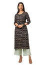 Soch Womens Black Rayon Ethnic Motifs Kurta