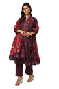 Soch Womens Wine Muslin Blend Bandhani Print Suit Set