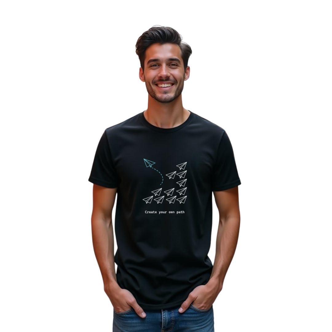 Nobero MenS Graphic Printed Regular Fit T-Shirt (1M-Twts-C1177-Bs_Black_2