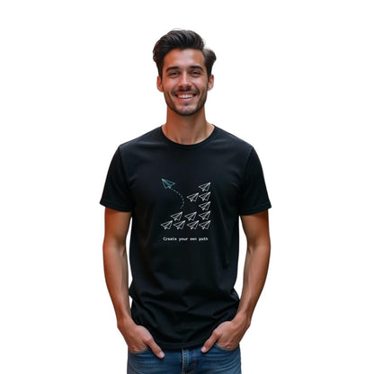 Nobero MenS Graphic Printed Regular Fit T-Shirt (1M-Twts-C1177-Bs_Black_2