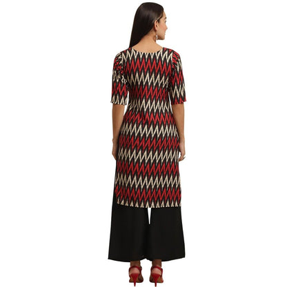 Patlani WomenS A-Line-Crepe Kurti. Red
