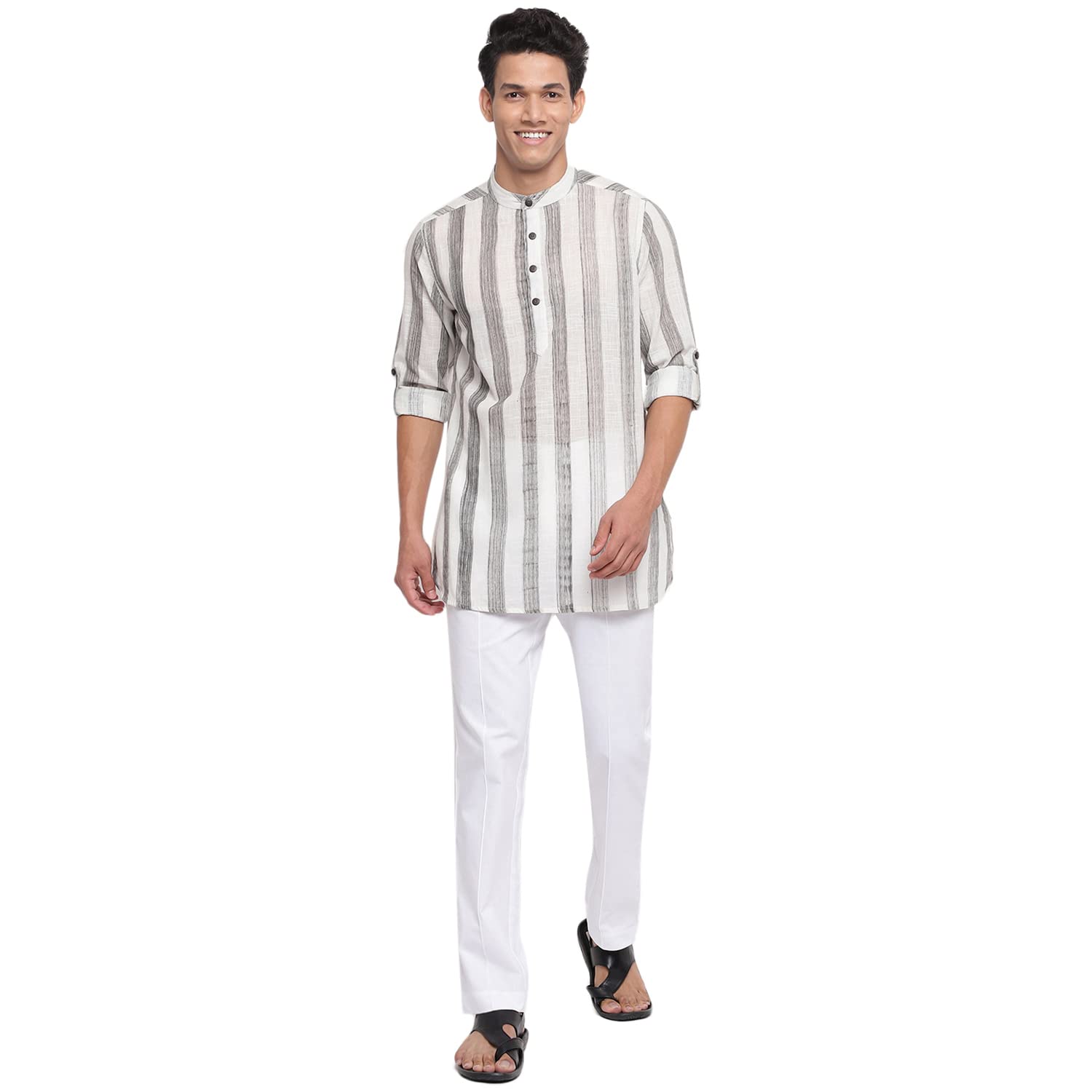 Fabindia Men Printed Kurta Set Cotton_ Multicolour