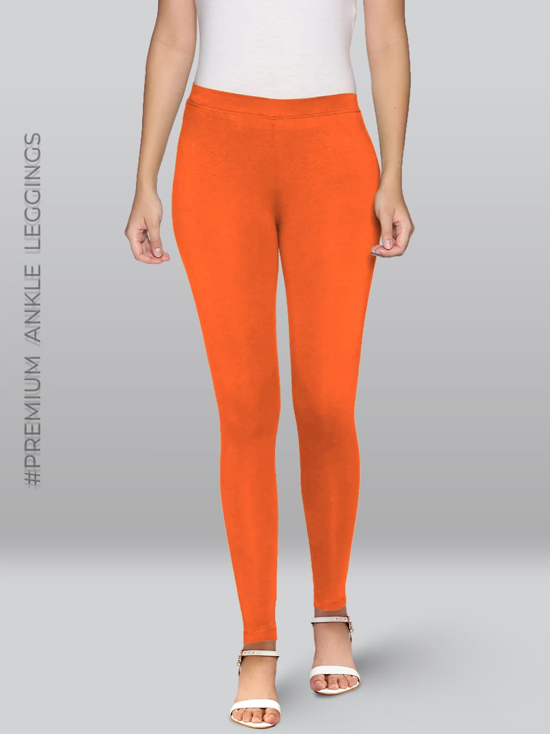 Premium Viscose Stretchable Ankle Length Leggings For Women Orange
