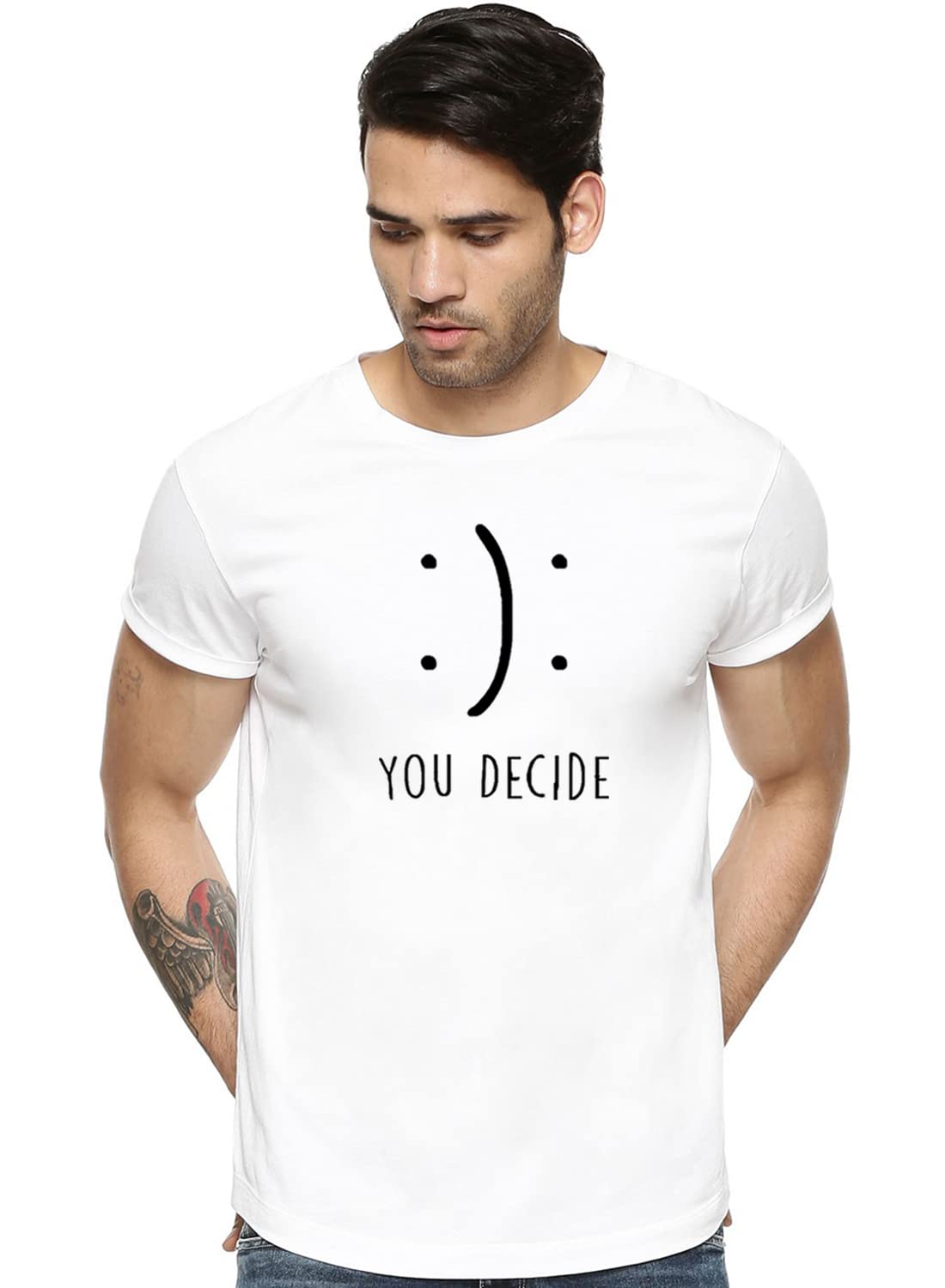 ADRO You Decide Mens Printed T-Shirts (RNR-M-DEC-WH_White)