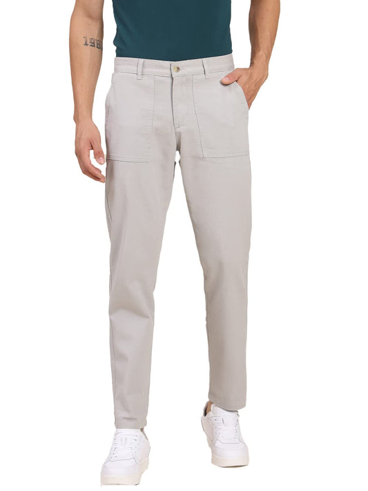Dennis Lingo Light Grey Slim Fit Chino for Men