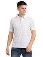 Turtle Men Cotton Stretch White Half Sleeve Casual Printed Polo Tshirt