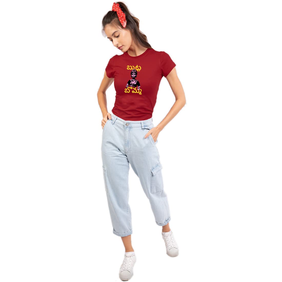 Bewakoof Womens Casual Butta Bomma Half Sleeve T-Shirt