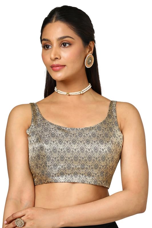 Soch Womens Black Tussar Woven Design Blouse