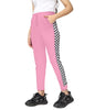 Kyda Kids Girls Cotton Printed Track Pants With Pocket Pink