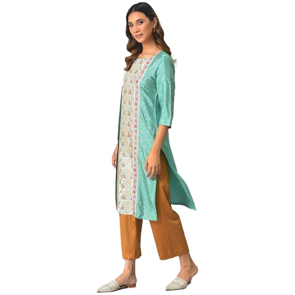 W for Woman Women's Viscose Layered Printed Plus Size Kurta