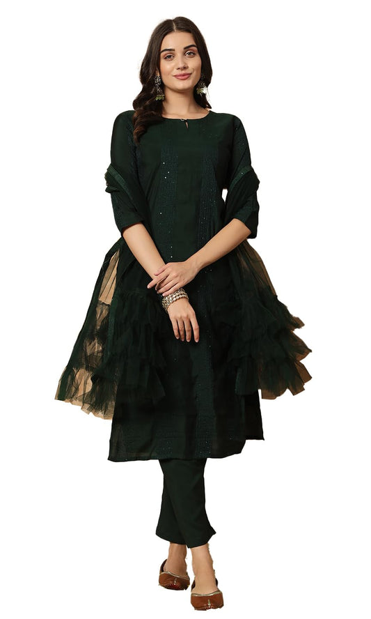 Fashion Basket Women's Georgette Kurta Set with Duptta