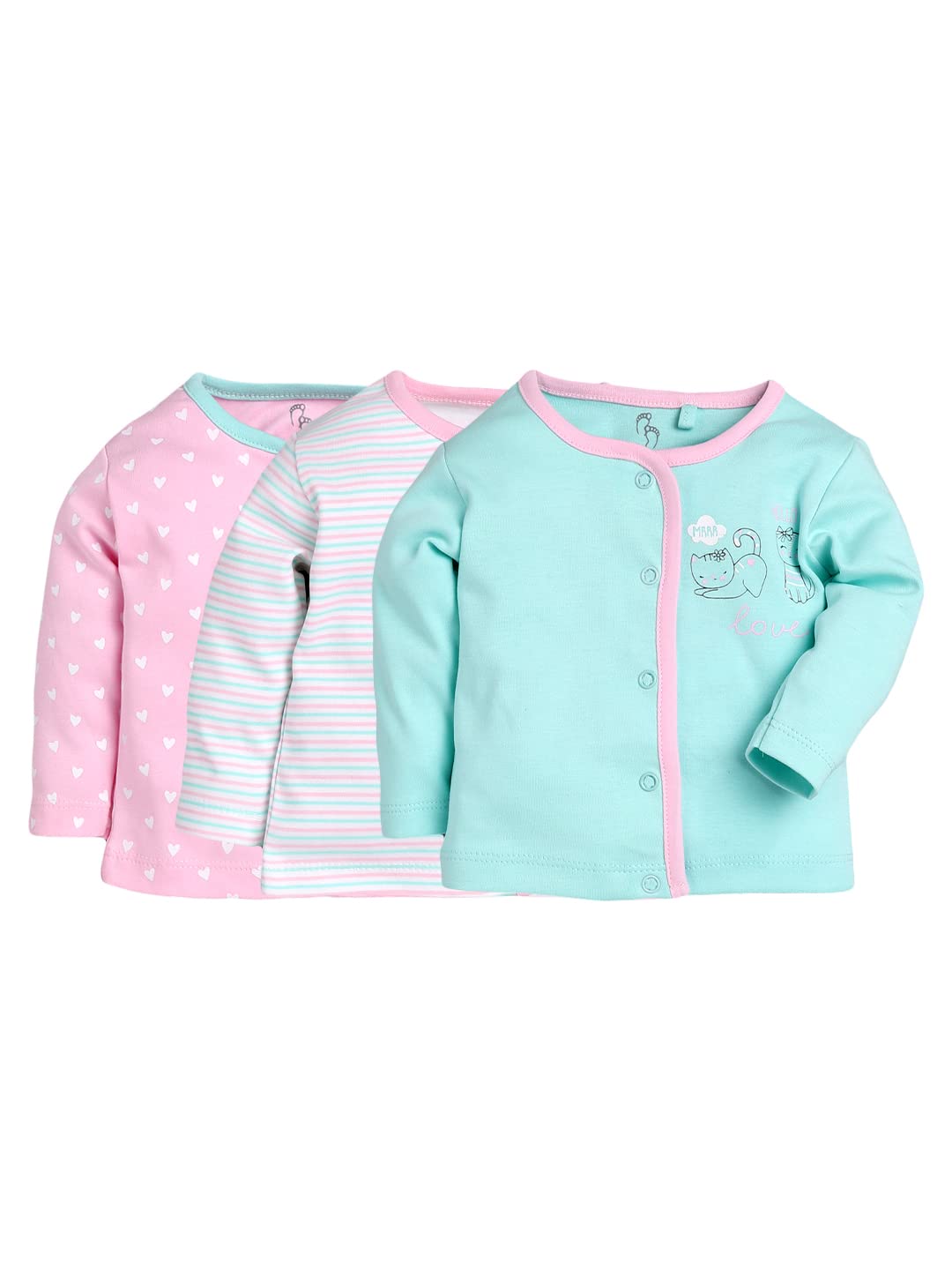 Baby Go Full Sleeve Set Of 3 Tees Combo For Baby Girls