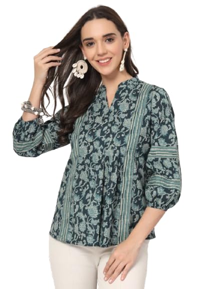 Style Quotient Women Teal Printed Tunic