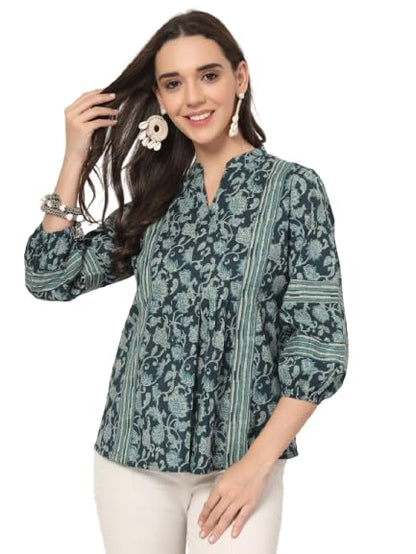 Style Quotient Women Teal Printed Tunic