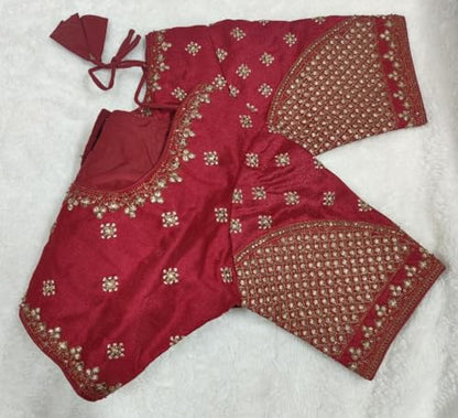 Vihu Fashion WomenS Readymade Blouse Multi Golden Codding Sequence Embroidery Work Indian Ethnic Designer Stitched Readymade Sa