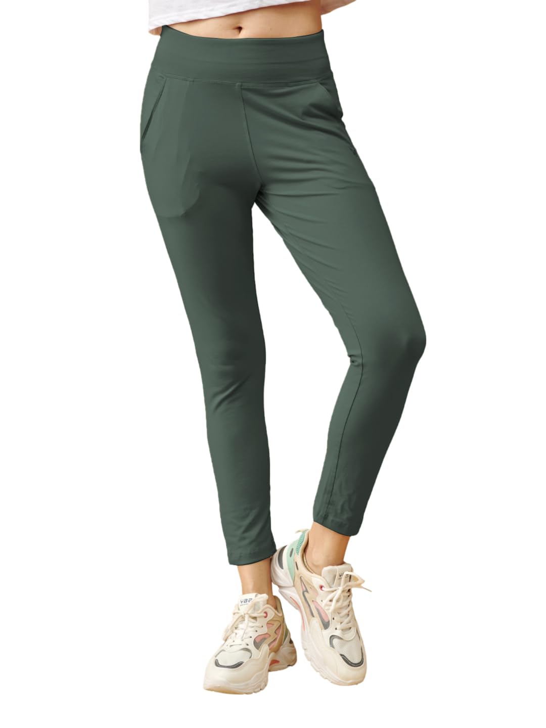 Lyra Premium Cotton Lycra High Waist Ankle Leggings For Women
