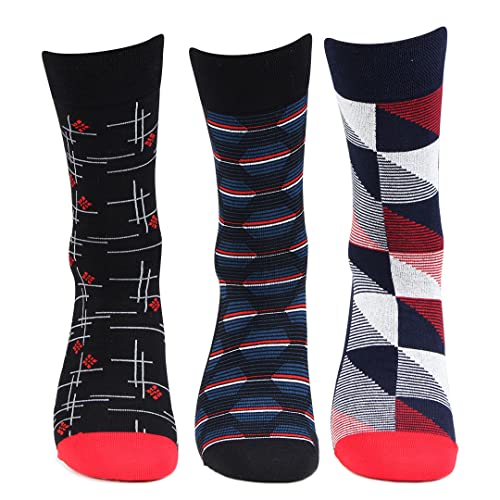 Bonjour Designer Office/Business/Formal Crew Socks For Men - Pack Of 3