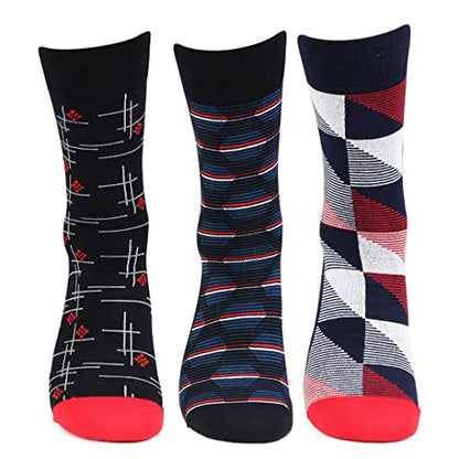 Bonjour Designer Office/Business/Formal Crew Socks For Men - Pack Of 3