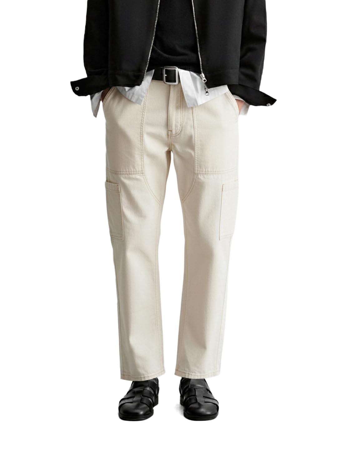 The Indian Garage Co Mens Mid-Rise Regular Fit Jeans