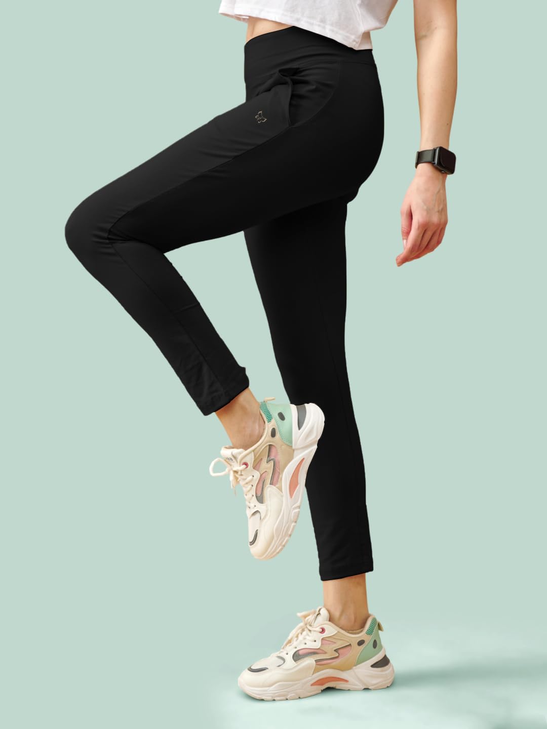 Lyra Premium Cotton Lycra High Waist Ankle Leggings For Women