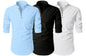 Finivo Fashion MenS Cotton Blend Regular Fit Solid Casual Kurta Shirt Pack Of 3