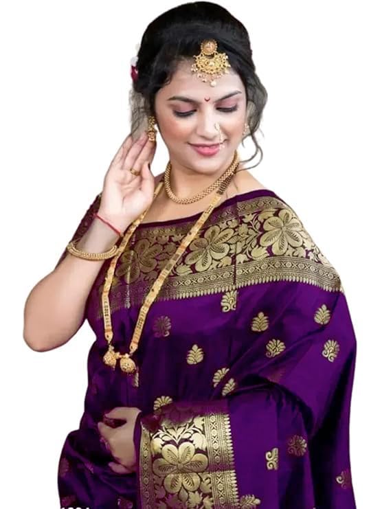Yashika Womens Zari Woven Cotton Silk Jacquard Saree with Unstitched Blouse Material (AZ-YS-OG1-JYOTIKA Purple