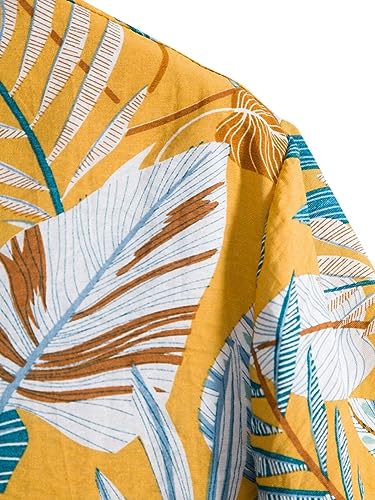 Dhruvi Trendz Mens Rayon MenS Casual Shirt Regular Fit Western (Dt-Ms-6109_Yellow_L)