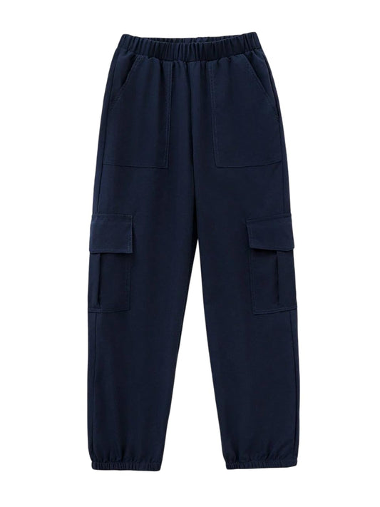 TAGAS Girls Regular Cargo Pant ||Relaxed Trouser Joggers for Girls ||(GC-40) Navy