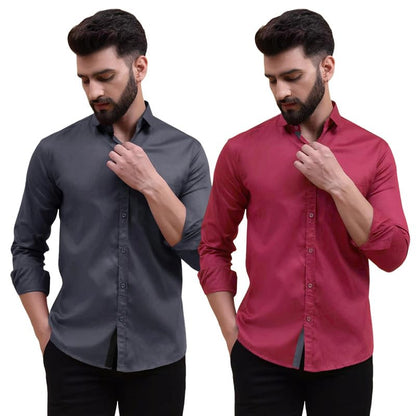 Tee Projekt Solid Shirt for Mens,Solid Shirt for Mens, Casual Shirt for Men,Full Sleeve Spread Collar Shirt for Men, Shirt for