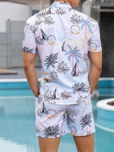 Leriya Fashion Mens Rayon Printed Co-Ord Set, Multicolour, Xs