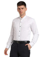 Turtle Men Cotton Stretch White Solid Slim Fit Ceremonial Shirt