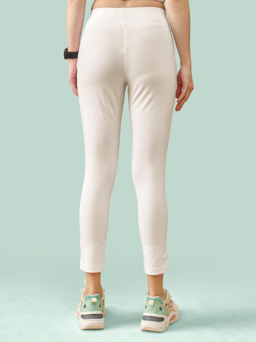 Lyra Premium Cotton Lycra High Waist Ankle Leggings For Women