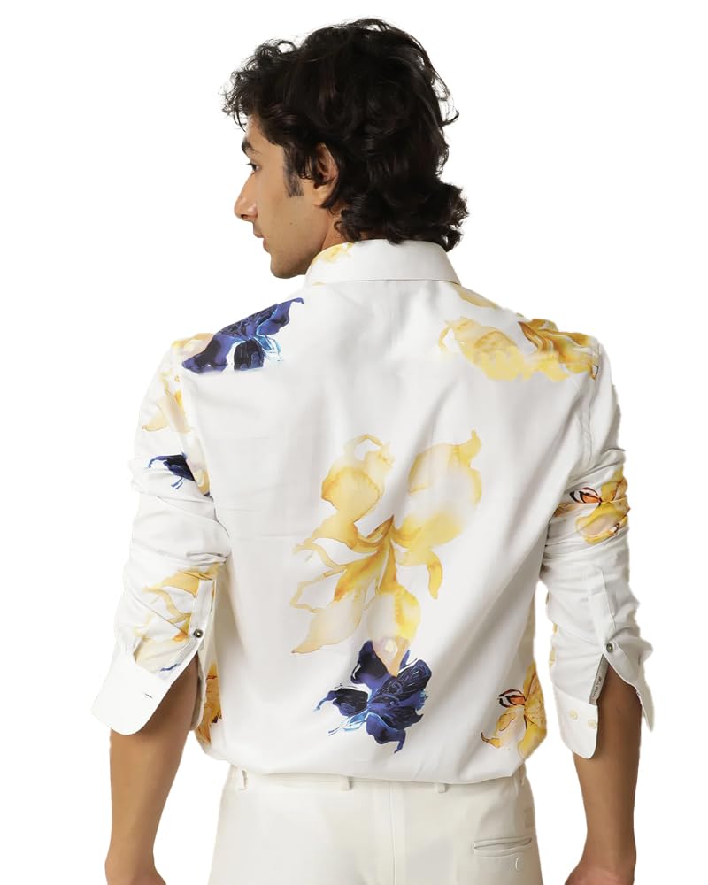 Nobel Monk MenS Solid Casual Shirt | Full Sleeve | Floral Print | Stylish Shirt For Men