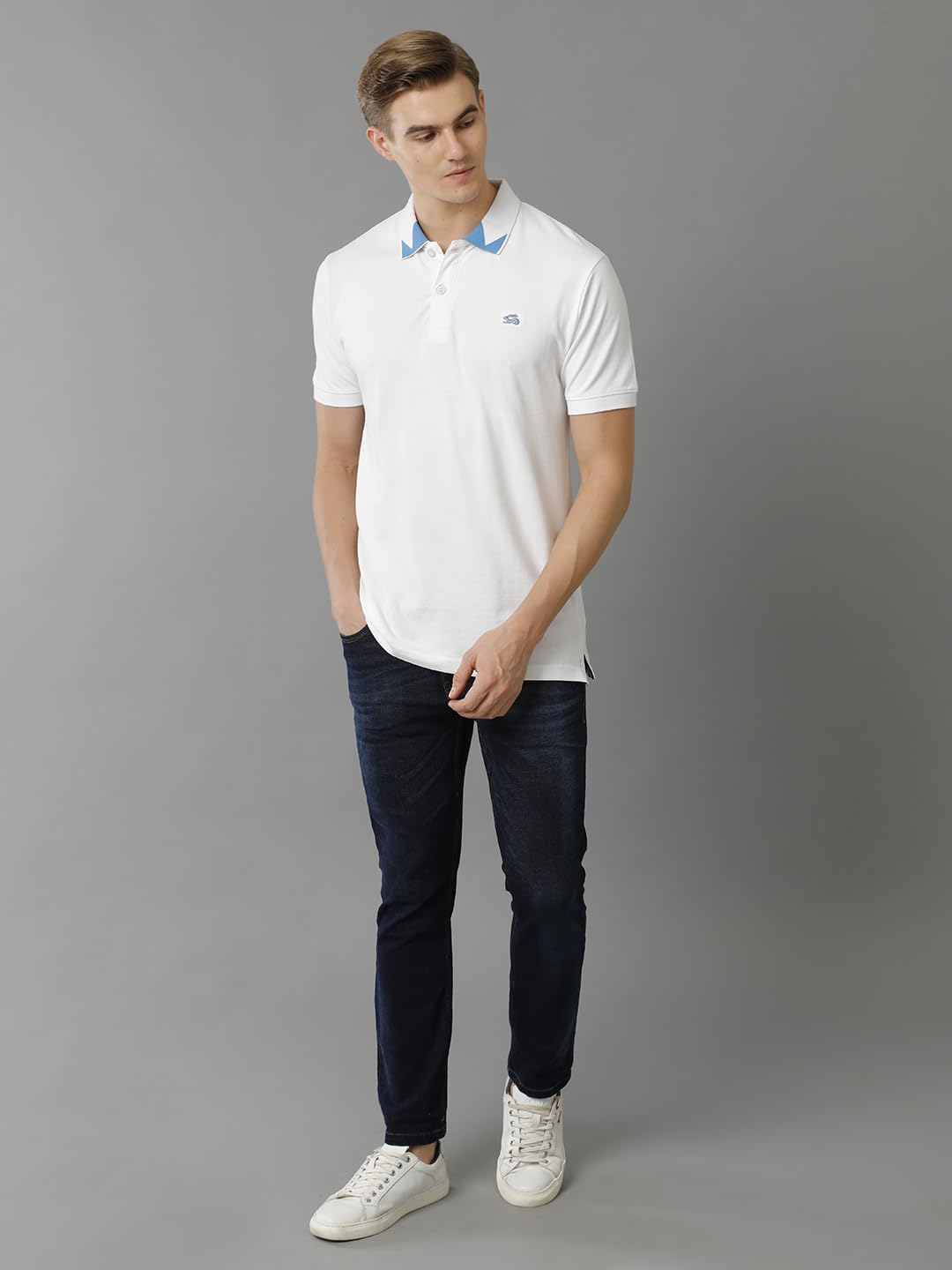 ADRO Premium Cotton Polo for Men (PN23-H-PLN-WH_White)