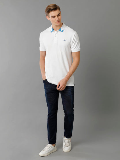 ADRO Premium Cotton Polo for Men (PN23-H-PLN-WH_White)