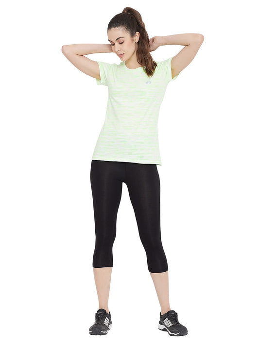Clovia Womens Cotton Activewear Short Sleeve T-Shirt (AT0137A18_White_M)