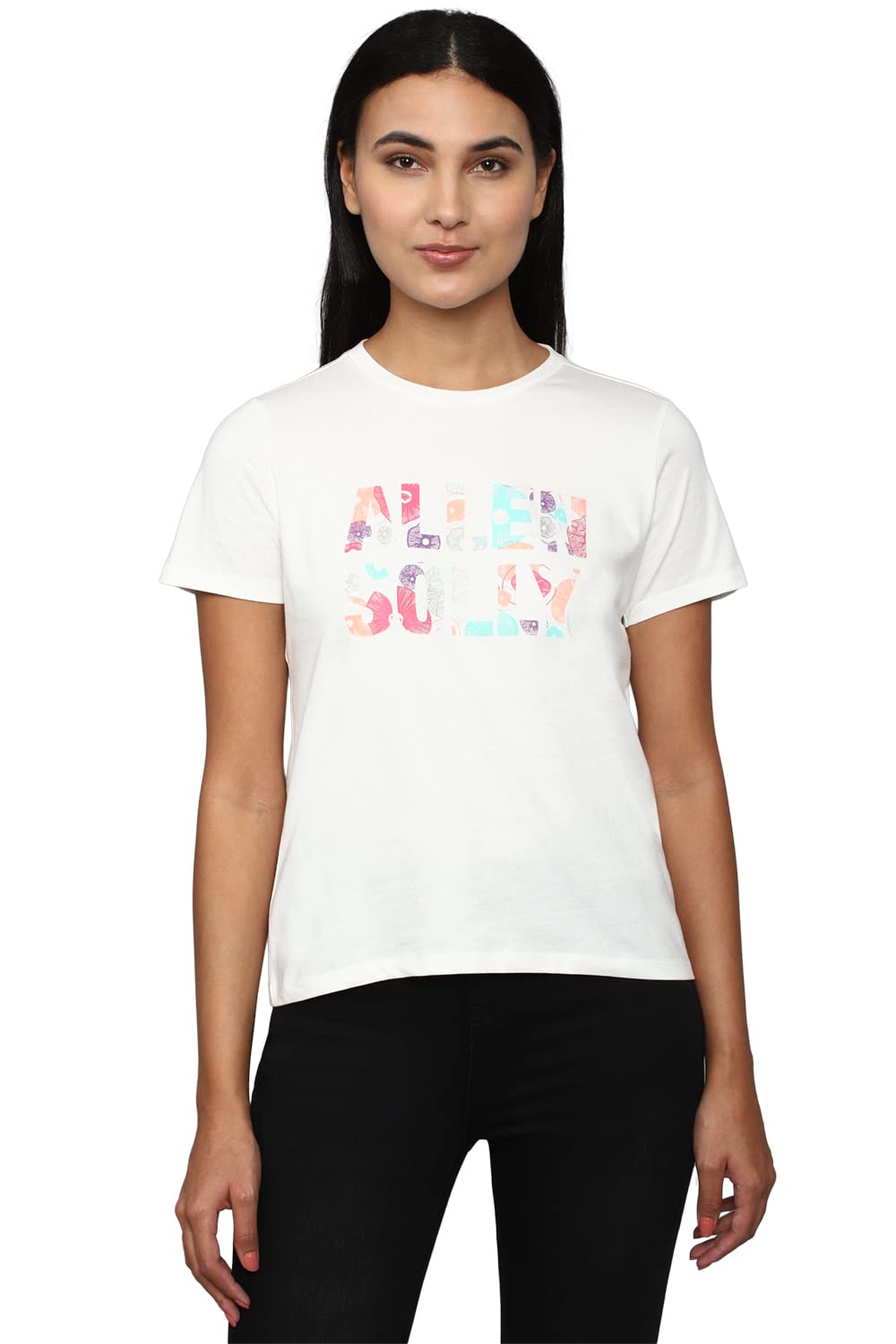 Allen Solly Women Regular Fit Printed Graphic Casual T-Shirt