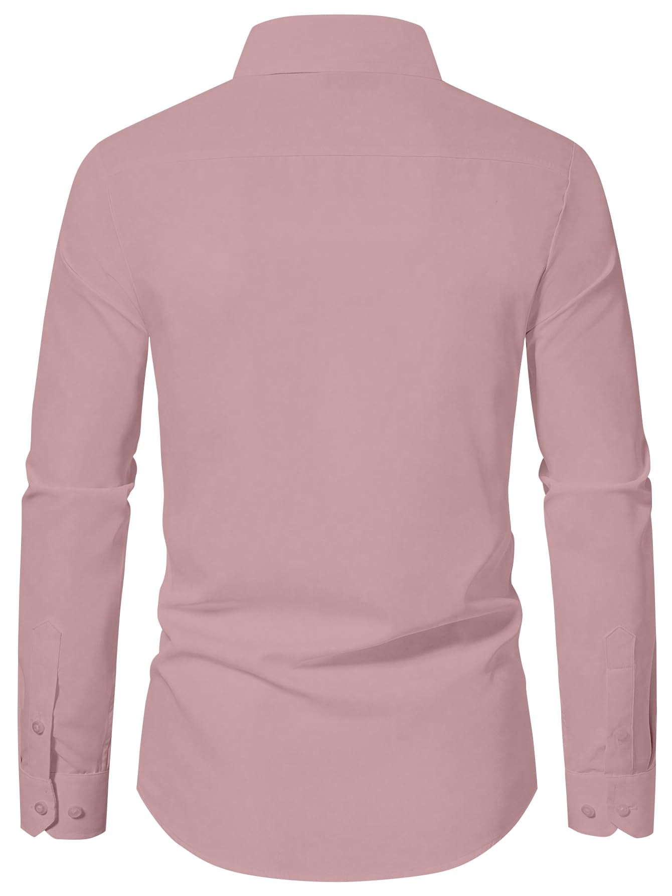 AVANOVA Mens Peach Long Sleeve, Slim Fit Button Down Dress Shirt for Men | Casual Office Wear | Formal Business Shirts | Stylis