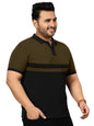 Veirdo Mens Cotton Short Sleeve Regular Fit Classic Polo Collar Plus Size T-Shirt