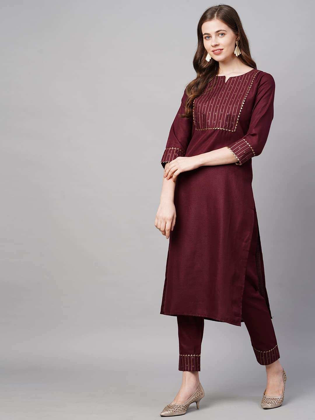 ANNI DESIGNER Women's Cotton Straight Kurta with Pant & Dupatta (KPTD-COT-10069)
