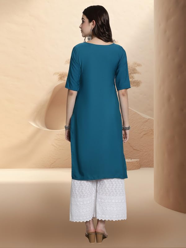 Pinkmint Womens Crepe Digital Print Straight Kurta [Pack of 6]