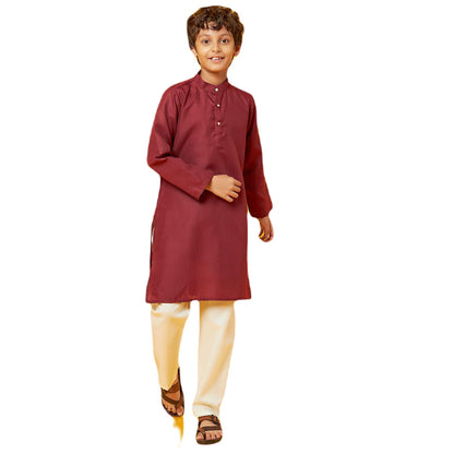 Bon Organik Marron Kurta Pajama Set For Boy