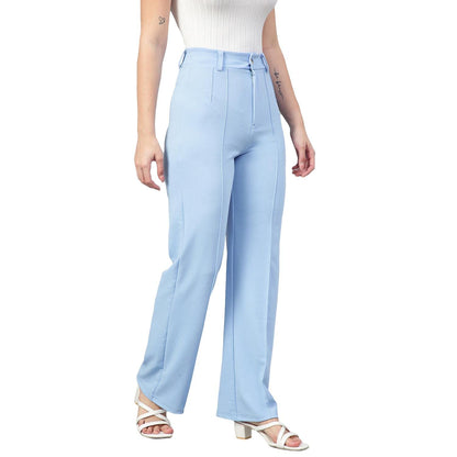 Kotty Womens High Rise Viscose Rayon Solid Trousers