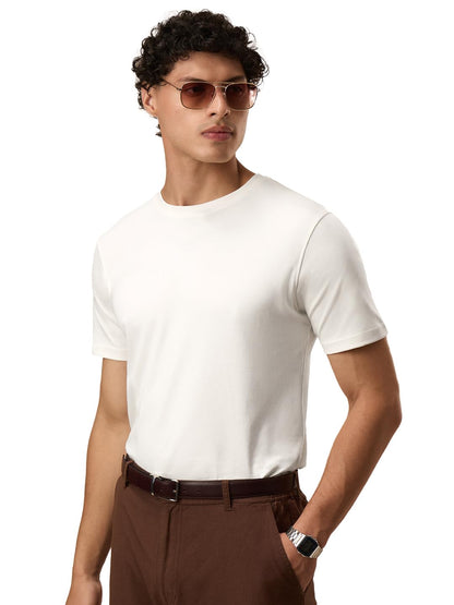 The Souled Store Supima Half Sleeve: White Mens and Womens Solid Cotton T-Shirts