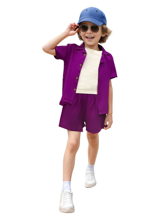 A.T.U.N. (ALL THINGS UBER NICE) Boys Solid Two Piece Set | Co-Ord Set for Boys