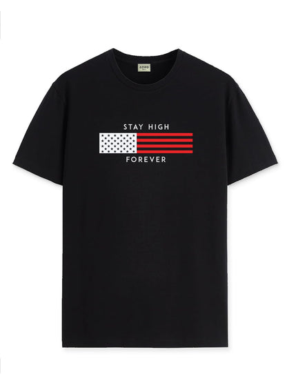 ADRO Mens Flag Printed Cotton T-Shirt_RN24-L2-FLAG-BL