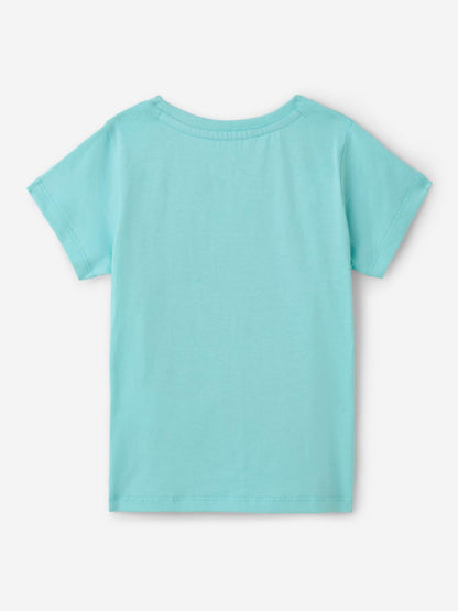 The Souled Store Official Garfield : Cutest Kitty Girls Short Sleeves Round Neck Graphic Printed Regular Fit Cotton T-Shirts Blu